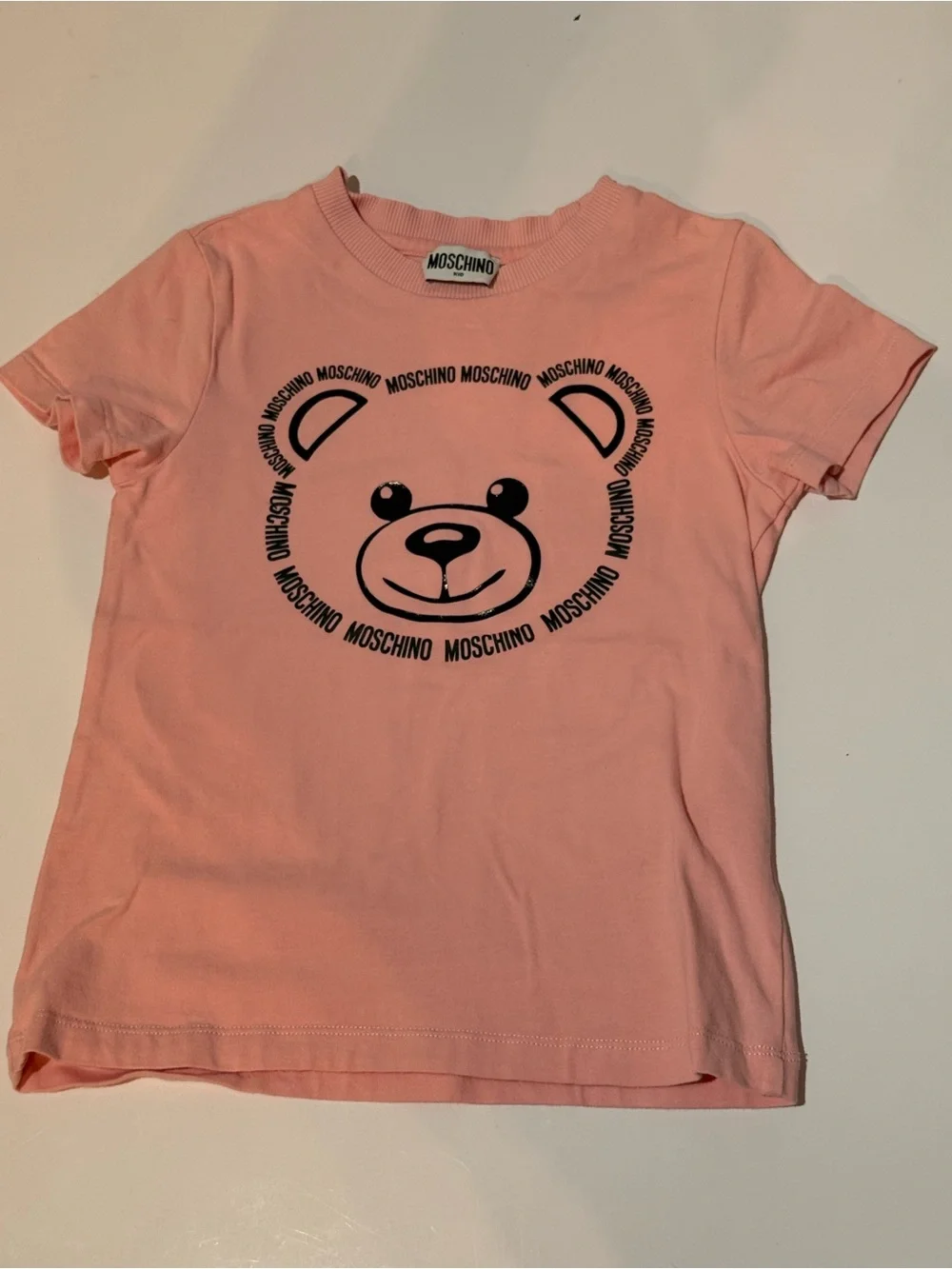Moschino Pink Bear Logo Short Sleeve Tee